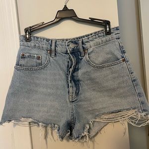 Denim distressed shorts